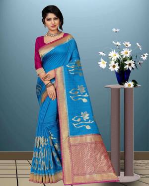 Grab This Designer Saree For The Upcoming Festive Season. This Saree Is Fabricated On Moonga Art Silk Paired With Art Silk Fabricated Blouse. This Rich Silk Based Saree And Its Weave Will Earn You Lots Of Compliments From Onlookers. 