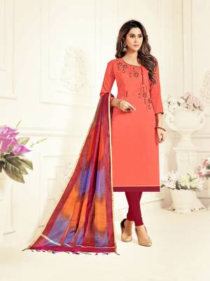 Grab This Designer Dress Material For Your Casual Or Semi-Casual Wear. This Dress Material Is Fabricated On Cotton Paired With Soft Silk Dupatta. Best Part About Dress Material Is That you Can Get This Stiitched As Per Your Desired Comfort Keeping Extra Margin. 