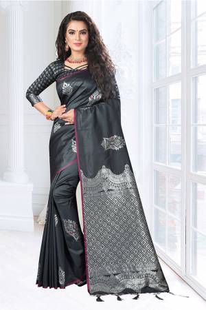 For A Rich And Elegant Look, Grab This Silk Based Saree Which Is?Suitable For All. This Saree Is Fabricated On Art Silk Paired With Jacquard Silk Fabricated Blouse. It Is Beautified With Weave All Over. Buy Now