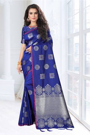 Grab This Pretty Saree For The Upcoming Festive Season With This?Heavy Woven Saree Fabricated In Art Silk Paired With Jacquard Silk Fabricated Blouse. This Saree And Blouse Are Light Weight And Easy To Carry Throughout The Gala