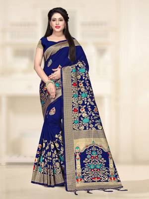 For A Rich And Elegant Look, Grab This Silk Based Saree Which Is?Suitable For All. This Saree Is Fabricated On Banarasi Art Silk Paired With Banarasi Art Silk Fabricated Blouse. It Is Beautified With Weave All Over. Buy Now