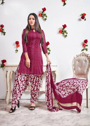 This Pretty crepe fabricated floral printed patiala style suit comes with Crepe fabricated bottom with chiffon  printed dupatta. Get This Dress Material Stitched As Per your Desired Fit And Comfort. Pair it with high heels and look effortlessly chic and fashionable.