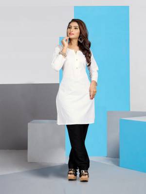 For Your Casuals Or Office Wear. Grab This Pretty Readymade Plain Kurti Fabricated On Cotton. This Kurti Is Light In Weight And Easy To Carry All Day Long. Buy Now.