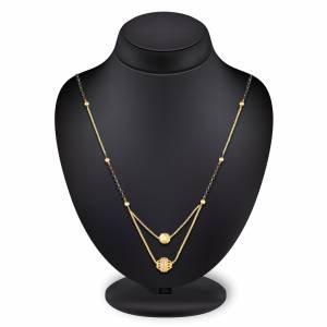 Grab This Pretty Simple Mangalsutra For Your Daily Wear In Golden?Color Beautified With Diamonds. This Mangalsutra Can Be Paired With Any Attire. Buy Now