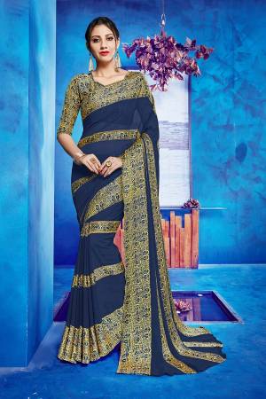 Look Pretty In this Simple Casual Wear Saree Fabricated On Georgette Beautified With Satin Fabricated Blouse. It Is Beautiufied With Printed Satin Patta. Also It Is Light In Weight And Comfortable To Carry Which Is Perfect For Summer. Buy Now.