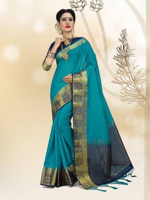 Flaunt Your Rich And Elegant Taste In Royal Looking Silk Based Saree. This Saree And Blouse Are Fabricated On Rich Linen Silk Fabric Which Will Defintely Earn You Lots Of Compliments From Onlookers. Buy Now.