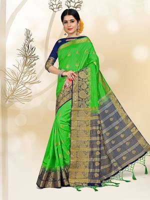 Add This Pretty Saree For your Semi-Casual Wear With Weave All Over. This Saree And Blouse Are Fabricated On Nylon Silk Which Ensures Superb Comfort All Day Long.