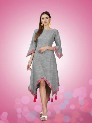 Grab This New Patterned Designer Readymade Kurti In Grey Color Fabricated On South Cotton. This Kurti Is Light Weight And Also Available In All Regular Sizes. 