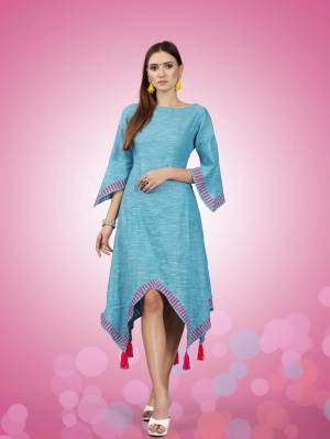 Grab This New Patterned Designer Readymade Kurti In Blue Color Fabricated On South Cotton. This Kurti Is Light Weight And Also Available In All Regular Sizes. 