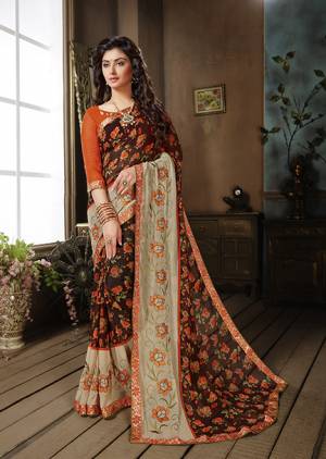 Grab This Beautiful Saree For The Summers. This Saree And Blouse are Georgette Based Beautified With Prints All Over. This Weightless Fabric Is Easy To carry All Day Long. 