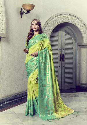 Look Pretty In This Designer Silk Based Saree Beautified With Foil Prints All Over. Its Rich Fabric And Unique Foil Print Will Earn You Lots Of Compliments From Onlookers. 