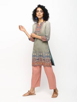 Beat The Heat This Summer With These Trending Short Kurtis. This Pretty Kurti Is Fabricated On American Crepe Which Is Light Weight And Soft Towards Skin, Also It Is Available In All Regular Sizes And Suitable For All Age Group. 