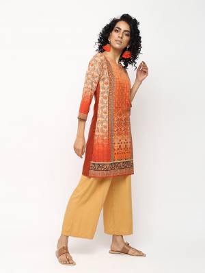 Here Is A Very Pretty Printed Kurti For These Easy go Summer. This Kurti Is Fabricated On Light Weight American Crepe . You Can Pair This Short Kurti With Leggings, Plazzo OR Pant As Per Your Comfort. Buy Now.