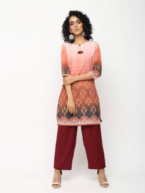 Here Is A Very Pretty Printed Kurti For These Easy go Summer. This Kurti Is Fabricated On Light Weight American Crepe . You Can Pair This Short Kurti With Leggings, Plazzo OR Pant As Per Your Comfort. Buy Now.