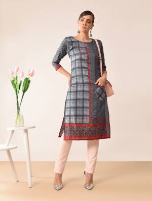 Add This Beautiful Readymade Kurti To Your Wardrobe For Your College Wear, Office Wear Or For A Causal Outing, This Kurti IS Fabricated On Soft Silk Which Is Soft Towards Skin And Also Available In All Regular Sizes. 