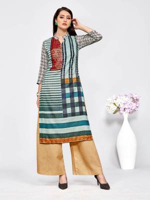 For Your Semi-Casuals, Grab This Readymade Printed Kurti Fabricated On Soft Silk. This Kurti Is Light In Weight And Perfect For Summers. It Can Be Paired With Leggings, Plazzo Or Pants As Per Your Comfort. 
