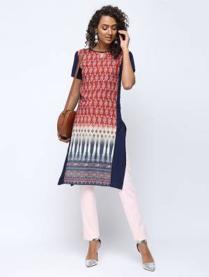 Be It Your College Wear, Daily Wear Or Office Wear. These Trending Kurtis Are Suitable For All. This Pretty Kurti Is Fabricated On American Crepe Beautified With Prints And It Is Available In all Regular Sizes. Buy Now