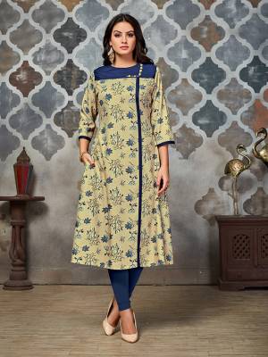 Be It Your Casuals, College OR Your Work Place, This Kurti Is Suitable For all. Grab This Readymade Printed Kurti In Cream Color Which Is Polyester Based. This Kurti Is Light Weight And Easy To Carry All Day Long. 