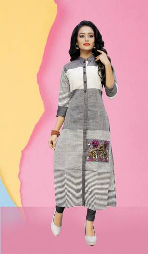 Simple And Elegant Looking Designer Readymade Kurti Is Here In Grey Color. It Is Fabricated On South Cotton. It Is Light Weight And Easy To Carry All Day Long. 