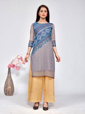 Beat The Heat This Summer With These Trending Printed Kurtis. This Pretty Kurti Is Fabricated On Georgette Which Is Light Weight And Soft Towards Skin, Also It Is Available In All Regular Sizes And Suitable For All Age Group
