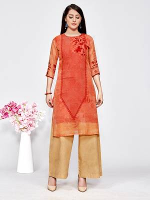 Add This Beautiful Readymade Kurti To Your Wardrobe For Your College Wear, Office Wear Or For A Causal Outing, This Kurti Is Fabricated On Georgette Which Is Soft Towards Skin And Also Available In All Regular Sizes.