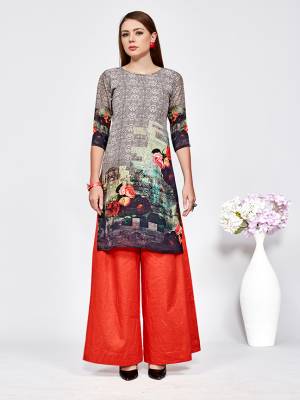 For Your Semi-Casuals, Grab This Readymade Printed Kurti Fabricated On Georgette. This Kurti Is Light In Weight And Perfect For Summers. It Can Be Paired With Leggings, Plazzo Or Pants As Per Your Comfor