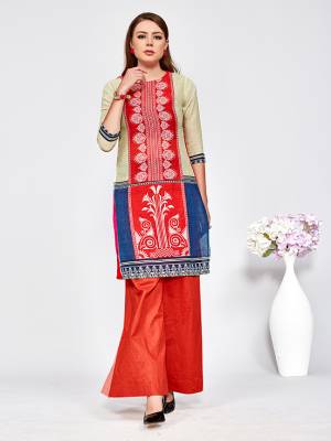 Beat The Heat This Summer With These Trending Printed Kurtis. This Pretty Kurti Is Fabricated On Linen Which Is Light Weight And Soft Towards Skin, Also It Is Available In All Regular Sizes And Suitable For All Age Group