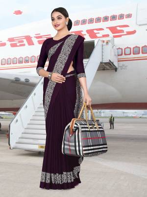 Here Is Very Pretty Printed Saree Fabricated On Crepe Silk Paired With Running Blouse, This Pretty Formal Printed Saree Is Best Suitable For Your Work Place As It Is Light Weight And Esnures Superb Comfort All Day Long. Also It Can Be Used As Uniform At Different Places Like Airports, Hospitals And Hotels. Buy Now.