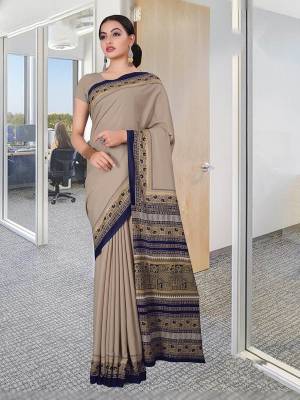 Comfort Is The First Priority When You Go To Your Work Place. So Keeping Your Comfort In Mind This Printed Saree Is Designed As A Uniform For Your Work Place. This Saree And Blouse are Fabricated On Crepe Silk Beautified With Prints Which Is Also Light In Weight And Easy To Carry All Day Long. 