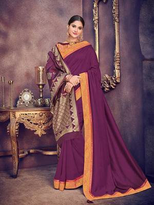 Bring out the best in you when wearing this Wine color silk fabrics saree. Ideal for party, festive & social gatherings. this gorgeous saree featuring a beautiful mix of designs. Its attractive color and heavy designer silk saree, stone design, beautiful floral design Saree along with silk jacquard dupatta work over the attire & contrast hemline adds to the look. Comes along with a contrast unstitched blouse.