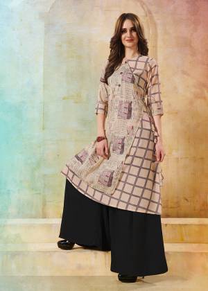 Look Pretty In This Most Amazing And Lovely Pastel Pink Colored Readymade Kurti Fabricated On Rayon. This Kurti Is Light Weight And Esnures Superb Comfort All Day Long. 
