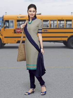 No More Worry For What To Wear At Your Place, Grab This Crepe Silk Fabricated Dress Material Beautified With Prints All Over. This Suit Can Be Used As Uniform At Different Places Like Airports, Hospitals And Hotel