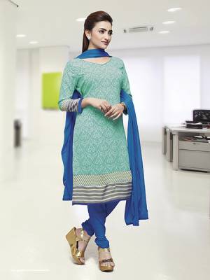 Comfort Is The First Priority When You Go To Your Work Place. So?Keeping Your Comfort In Mind This Printed Dress Material Is Designed As A Uniform For Your Work Place. This Dress Material Is Fabricated On Crepe Silk Beautified With Prints Which Is Also Light In Weight And Easy To Carry All Day Long