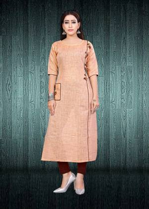 Simple And Elegant Looking Readymade Kurti Is Here In Peach Color Fabricated On South Cotton. This Kurti Is Light In Weight And Easy To Carry All Day Long. Buy Now.
