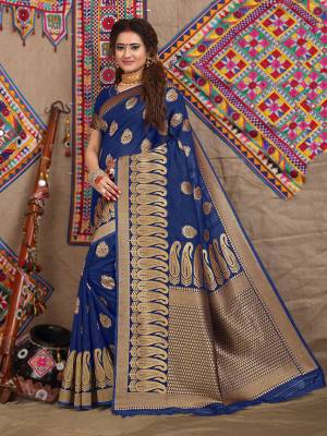 Celebrate This Festive Season With Beauty And Comfort Wearing This Designer Silk Based Saree In Royal Blue Color. This Saree Is Fabricated On Jacquard Silk Beautified With Attractive Weave Paired With Art Silk Fabricated Blouse. 
