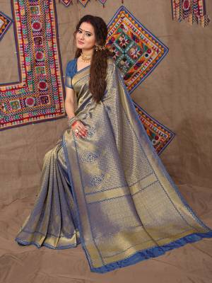 For A Rich And Elegant Look, Grab This Designer Silk Based Saree In Blue Color. This Saree Is Fabricated On Jacquard Silk Paired With Art Silk Fabricated Blouse Beautified With Heavy Weave All Over It.