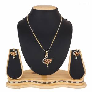 Grab This Very Pretty, Rich And Elegant Looking Designer Pendant Set In Golden And Silver Color. This Pretty Set Is Beautified With Attractive Diamond Work. Buy Now.