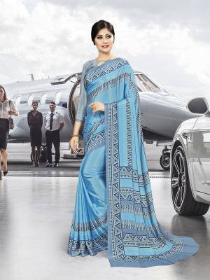 Here Is Very Pretty Printed Saree Fabricated On Crepe Silk Paired?With Running Blouse, This Pretty Formal Printed Saree Is Best Suitable For Your Work Place As It Is Light Weight And Esnures Superb Comfort All Day Long. Also It Can Be Used As Uniform At Different Places Like Airports, Hospitals And Hotels. Buy Now