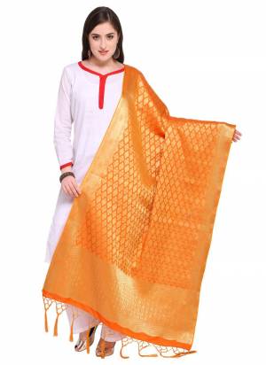 Pair Up This Beautiful Dupatta With Your Simple Or Heavy Suit. This Pretty Dupatta Is Fabricated On Banarasi Art Silk Beautified with Weave All Over. It Is Light In Weight And Easy To Carry all Day Long