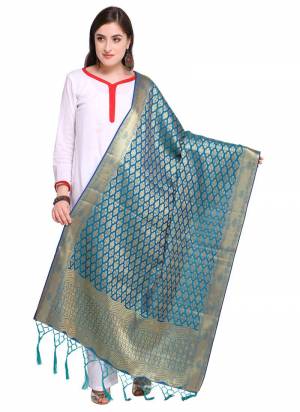 For A Proper Traditional Look, Pair Up Your Simple Attire With This Trendy Banarasi Art Silk Fabricated Dupatta. It Is Beautified With Weave All Over. Also It Is Light In Weight And Easy To Carry All Day Long 