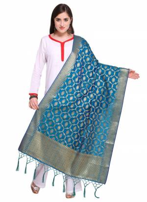 Pair Up This Beautiful Dupatta With Your Simple Or Heavy Suit. This Pretty Dupatta Is Fabricated On Banarasi Art Silk Beautified with Weave All Over. It Is Light In Weight And Easy To Carry all Day Long