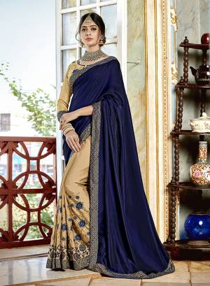 Grab This Beautiful Designer Saree For The Upcoming Festive And Wedding Season In Traditional Musturd Yellow And Brown Color Paired With Brown Colored Blouse. This Saree Is Fabricated On Vichitra Silk And Georgette Paired With Art Silk Fabricated Blouse. It Has Embroidered Blouse With Pretty Embrodered Saree Panel. Buy Now.