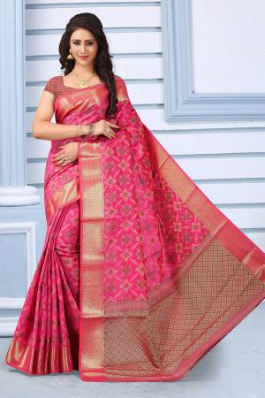 Grab This Beautiful Designer Silk Based Saree Which Gives A Rich Look To Your Personality. This Saree Is Fabricated On Patola Jacquard Silk Paired With Art Silk Fabricated Blouse, Beautified With Weave 