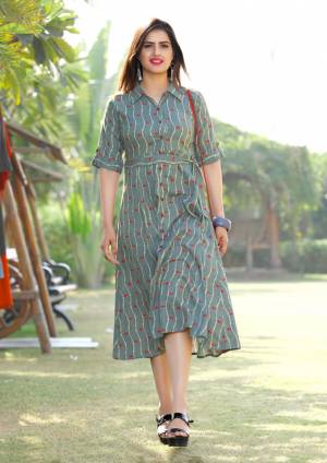 You Will Earn Lots Of Complinents In This Designer Readymade Kurti In Grey Color Fabricated On Rayon. It Is Light In Weight And Easy To Carry All Day Long For Your College Or Office Wear.