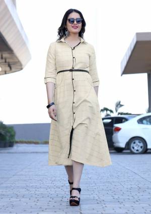 Simple And Elegant Looking Designer Readymade Kurti Is Here In Cream Color Fabricated On Rayon. This Kurti Is Beautified With Bold Checks Prints All Over. Buy Now.