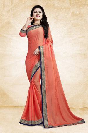 Get Ready For The Upcoming Wedding Season In The Most Elegant Style Wearing This Designer Saree In Dark Pink Color Paired With Dark Pink Colored Blouse. This Saree Is Fabricated On Satin Georgette Paired With Art Silk Fabricated Blouse. Its Is Beautified With Heavy Embroidered Lace Border And Stone Work Over The Saree.