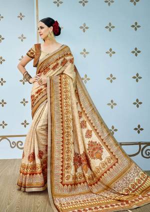 If You Have An Eye For Prints Than Grab This Beautiful Designer Saree With Pretty Digital Prints All Over. This Saree And Blouse Are Fabricated On Banarasi Art Silk Beautified With Stone Work. It Is Light In Weight And Easy To Carry All Day Long. 