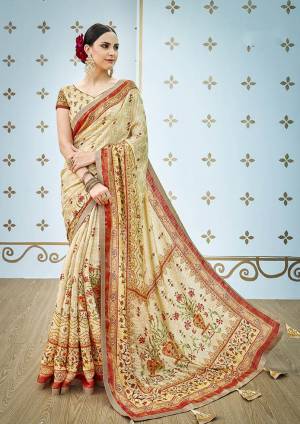 This Festive Season, Celebrate With Beauty And Comfort Wearing This Designer Printed Saree. This Saree And Blouse Are Banarasi Art Silk Based Beautified With Digital Prints And Stone Work. Buy Now.