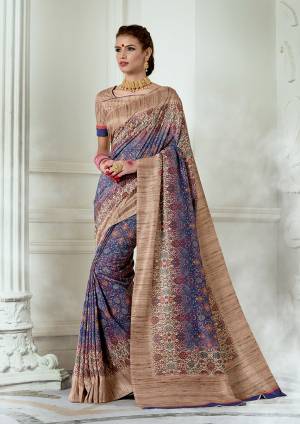 Grab This Beautiful Designer Silk Based Saree Which Gives A Rich Look To Your Personality. This Saree Is Fabricated On Tussar Silk Paired With Art Silk Fabricated Blouse, Beautified With Prints.