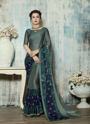 New And Rich Shade Is Here To Add Into Your Wardrobe With This Designer Saree In Steel Blue Color. This Light Weight Georgette Based Saree Is Durable And Easy To Care For. 